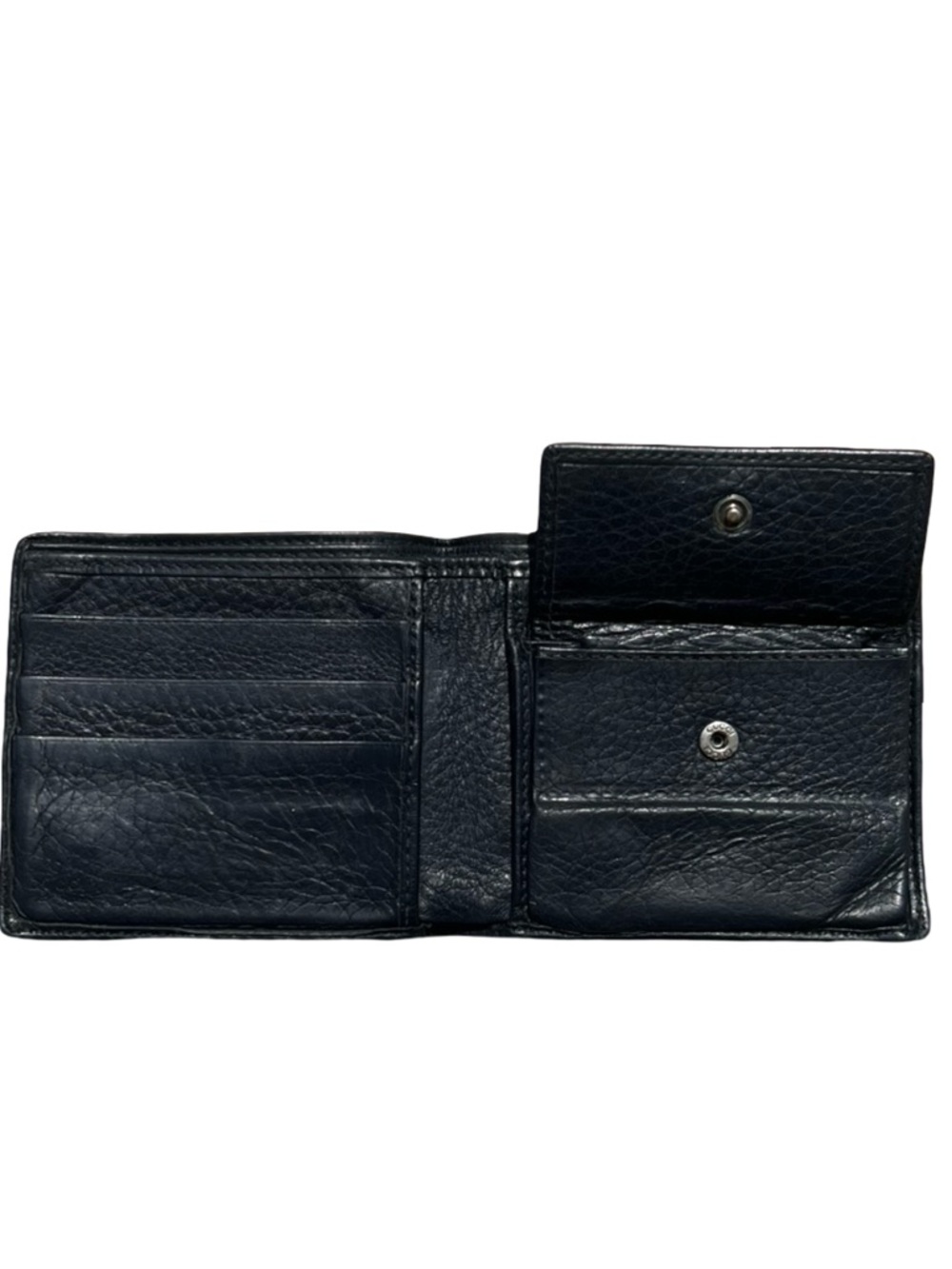 GUCCI Navy Blue Leather Bi-Fold Wallet with Interlocking G Vintage - Picture 15 of 15